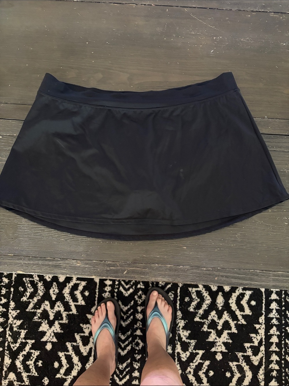 Tropical Escape Black Mini Skirt/Bathing Suit Bottom